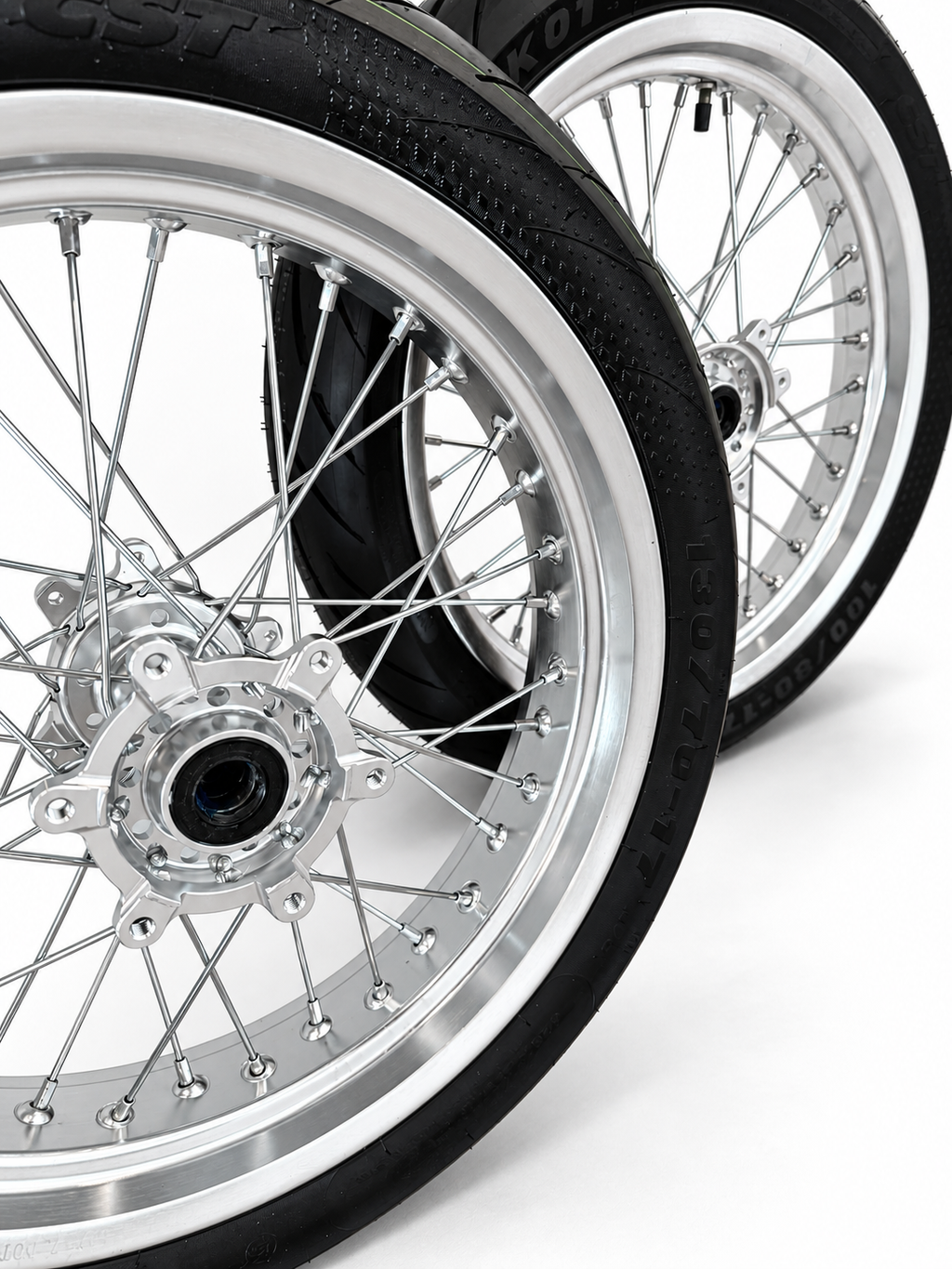 Surron Ultra Bee | Chrome Supermoto Wheel Kit | 17-Inch