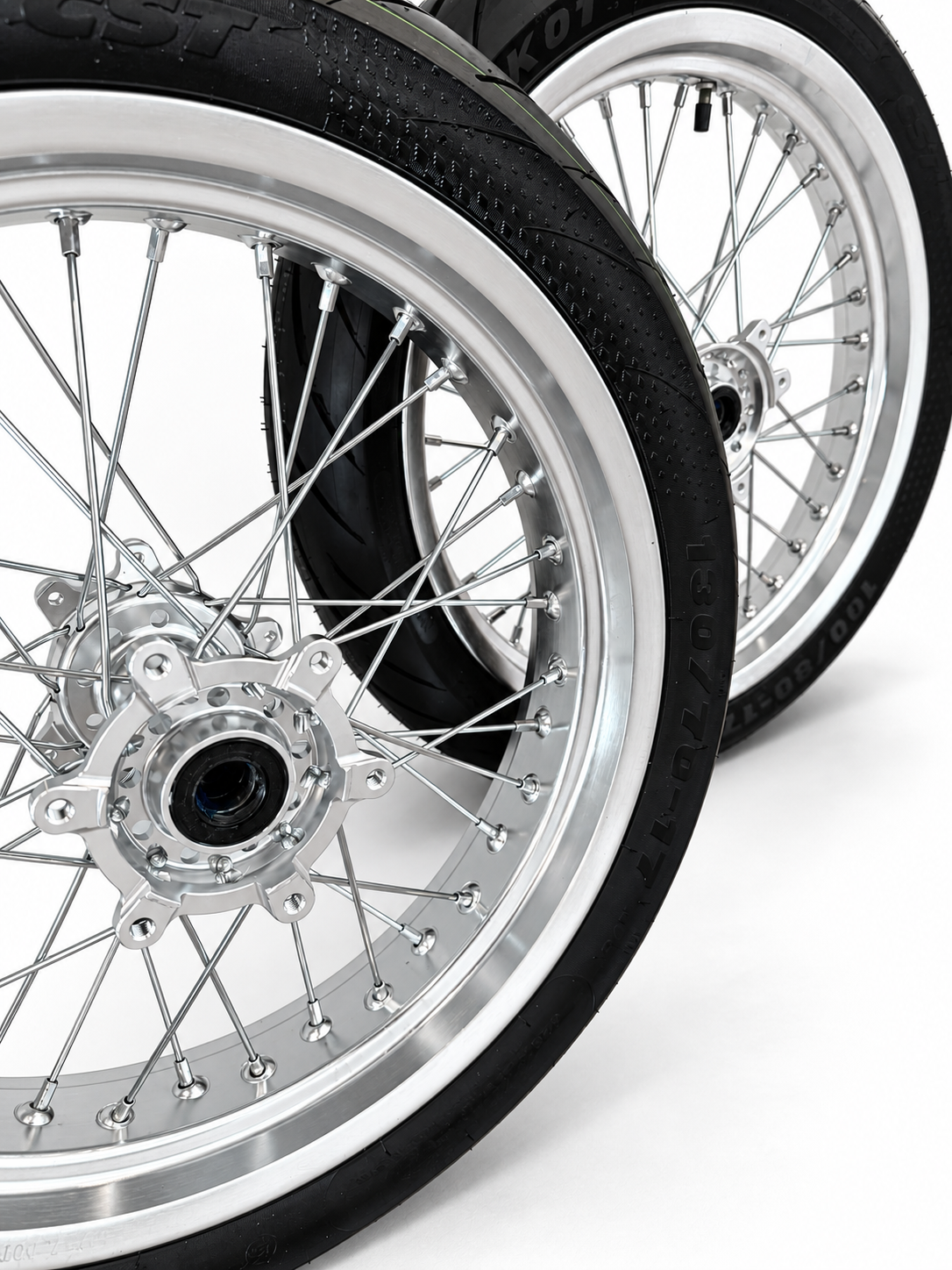 Surron Ultra Bee | Chrome Supermoto Wheel Kit | 17-Inch